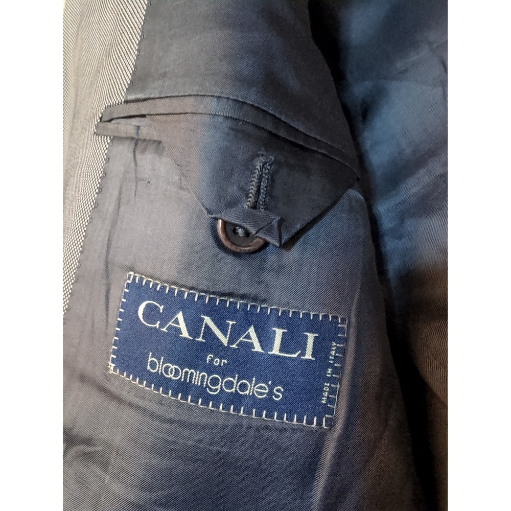 CANALI‎ Men's Blazer 100% Pure Wool Made in Italy Gray Suit Jacket - Picture 6 of 11